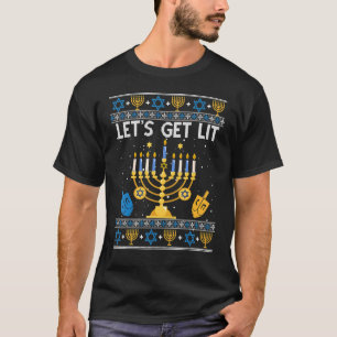 Lasst uns Lit Hanukkah Ugly Jew Menorah jüdischen T-Shirt