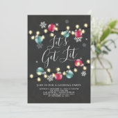 Lasst uns Lit Holiday Party einladen Einladung (Stehend Vorderseite)