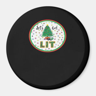 Lasst uns Lit Lit für Weihnachten Weihnachten Weih Magnet