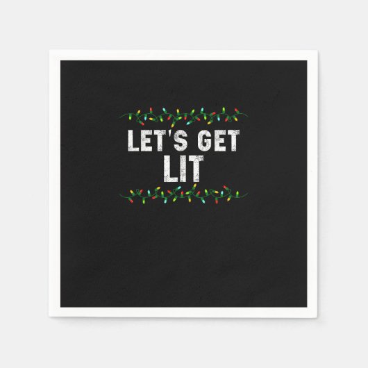 Lasst uns Lit Pajamas Funny Niedlich Lights Weihna Serviette (Vorderseite)