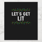 Lasst uns Lit Pajamas Funny Niedlich Lights Weihna Weinetikett (Einzelnes Label)