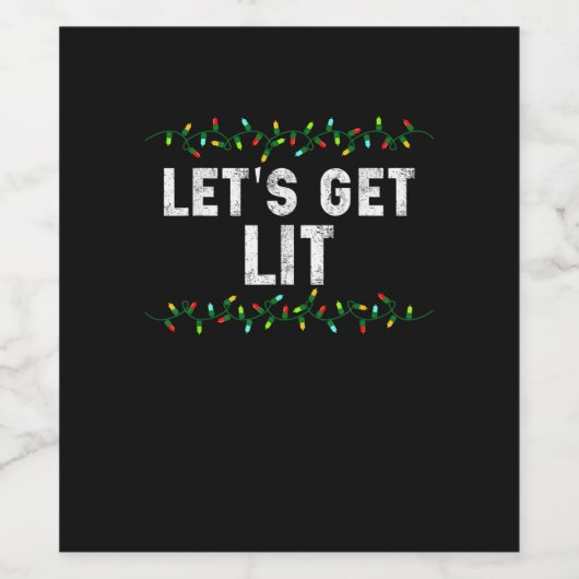 Lasst uns Lit Pajamas Funny Niedlich Lights Weihna Weinetikett (Einzelnes Label)