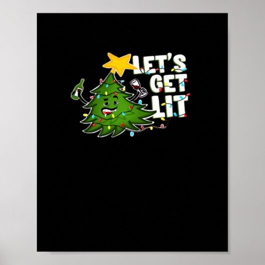Lasst uns Lit Tipsy Weihnachtsbaum Classic bekomme Poster (Vorne)