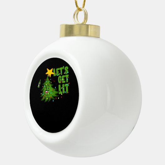Lasst uns Lit Tipsy Weihnachtsbaum Funny Essential Keramik Kugel-Ornament (Rechts)