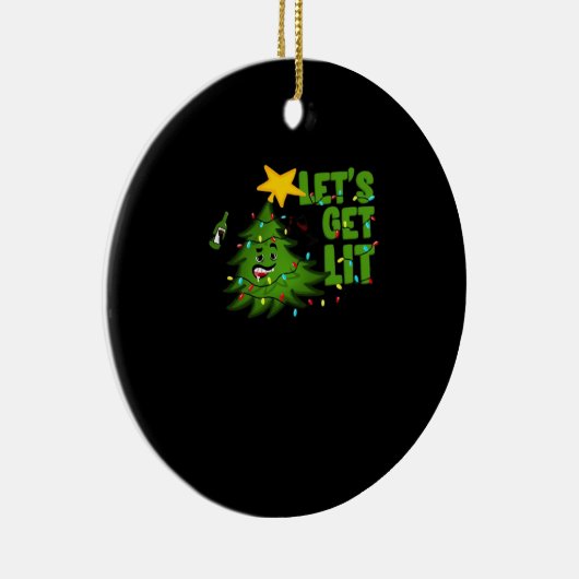 Lasst uns Lit Tipsy Weihnachtsbaum Funny Essential Keramik Ornament (Rechts)