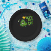 Lasst uns Lit Tipsy Weihnachtsbaum Funny Essential Pappteller (Party)