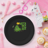 Lasst uns Lit Tipsy Weihnachtsbaum Funny Essential Pappteller (Party)