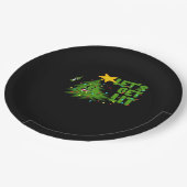 Lasst uns Lit Tipsy Weihnachtsbaum Funny Essential Pappteller (Schrägansicht)