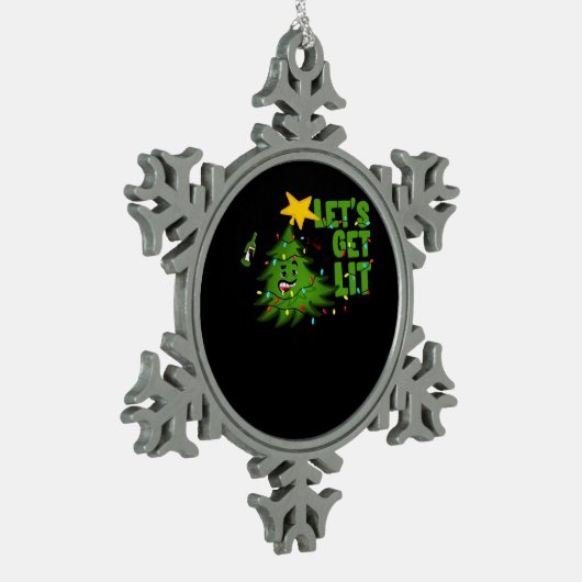 Lasst uns Lit Tipsy Weihnachtsbaum Funny Essential Schneeflocken Zinn-Ornament (Links)