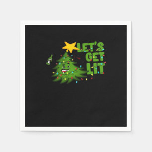 Lasst uns Lit Tipsy Weihnachtsbaum Funny Essential Serviette
