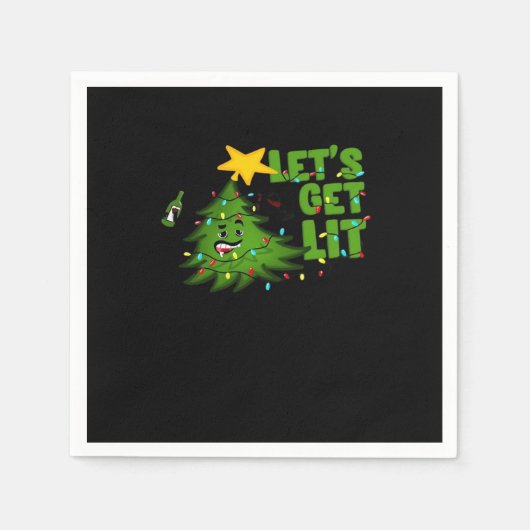 Lasst uns Lit Tipsy Weihnachtsbaum Funny Essential Serviette (Vorderseite)