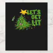 Lasst uns Lit Tipsy Weihnachtsbaum Funny Essential Weinetikett (Einzelnes Label)