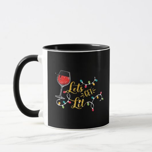Lasst uns Lit Weingläser Weihnachtsbeleuchtung Dri Tasse (Links)