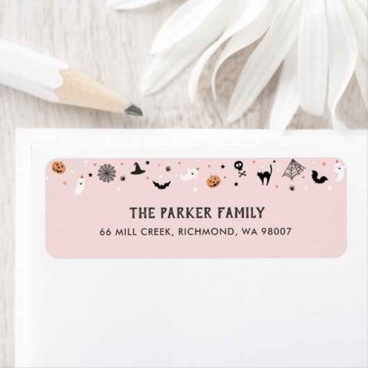 Lasst uns lustige Halloween-Geburtstagsparty Pink (Insitu)