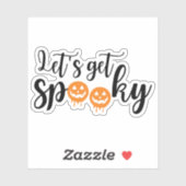 Lasst uns lustige Halloween-Jack-Laternen bekommen Aufkleber (Blatt)