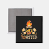 Lasst uns lustige Marshmallow-Campfire-Campingfreu Magnet (Vorderseite/Rückseite)