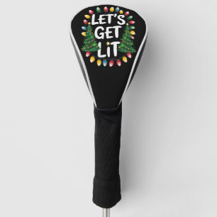 Lasst uns lustige Weihnachts-Trink-Weihnachtslicht Golf Headcover