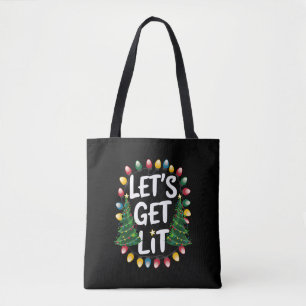 Lasst uns lustige Weihnachts-Trink-Xmas-Lichter an Tasche