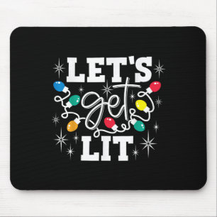 Lasst uns lustige Weihnachtsmannmütze Weihnachtsbe Mousepad