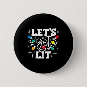 Lasst uns lustige Weihnachtsmannmütze Weihnachtsli Button