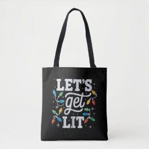 Lasst uns lustige Weihnachtsmannmütze Weihnachtsli Tasche