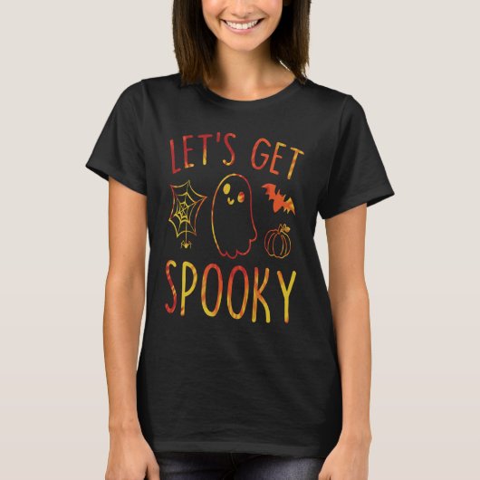 Lasst uns lustiges Halloween Vibes Happy Halloween T-Shirt (Vorderseite)