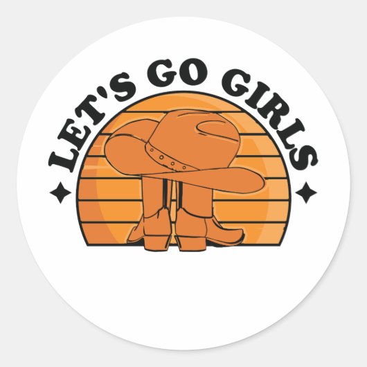Lasst uns Mädchen gehen, Girls Night Out Runder Aufkleber (Vorderseite)