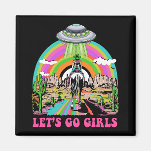 Lasst uns Mädchen Retro Space Wüste Cowgirl Bachel Magnet