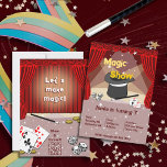 Lasst uns Magic Kids 7. Geburtstagsfeier einladen Einladung<br><div class="desc">Die "Let's do magic kids 7. Geburtstagsfeier Einladungskarte zeigt eine helle,  von einem roten Vorhang gerahmte magische Bühne. 🖹 Fügen Sie Ihren Text 🎨 Füll- oder Hintergrundfarbe und Elementfarbe ein,  📧 Sie nach einem benutzerdefinierten Design fragen beatecisse@kbmd3signs.com 🌐 Für Tipps und Ideen zu Farbe,  Kunst und Dekoration besuchen,  www.KBMD3signs.com</div>