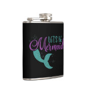 Lasst uns Meerjungfrauen Lila Aquamarinen Glitzer  Flachmann (Rechts)