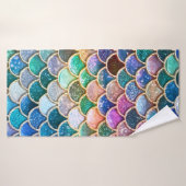 Lasst uns Meerjungfrauen sein - Meerjungfrau-Glitz Badehandtuch (Badehandtuch)