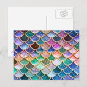 Lasst uns Meerjungfrauen sein - Meerjungfrau-Glitz Postkarte (Vorne/Hinten)