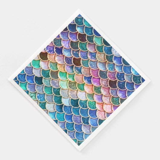 Lasst uns Meerjungfrauen sein - Meerjungfrau-Glitz Serviette (Ecke)