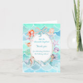 Lasst uns Mermaids zusammen Mermaid Party Geburtst Dankeskarte (Vorderseite)
