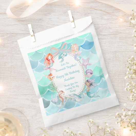 Lasst uns Mermaids zusammen Mermaid Party Geburtst Geschenktütchen (Ausgeschnitten)