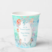 Lasst uns Mermaids zusammen Mermaid Party Geburtst Pappbecher (Vorderseite)