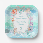 Lasst uns Mermaids zusammen Mermaid Party Geburtst Pappteller (Vorderseite)