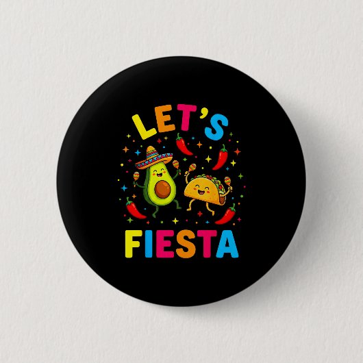 Lasst uns mexikanisch cinco de mayo mit Maracas un Button (Vorderseite)