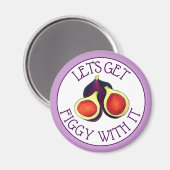 Lasst uns mit den lustigen Figs vegetarisch Magnet (Vorderseite/Rückseite)