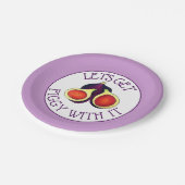 Lasst uns mit den lustigen Figs vegetarisch Pappteller (Schrägansicht)