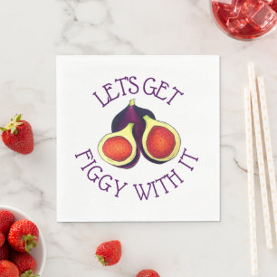 Lasst uns mit den lustigen Figs vegetarisch Serviette