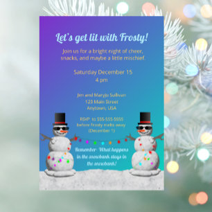 Lasst uns mit Frosty zur Party gehen Einladung