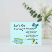 Lasst uns mit Gedicht eine Angelkarte machen Postkarte (Stehend Vorderseite)