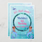 Lasst uns Muschel-ebrate! Meerjungfrau-Thema Einladung (Vorne/Hinten)