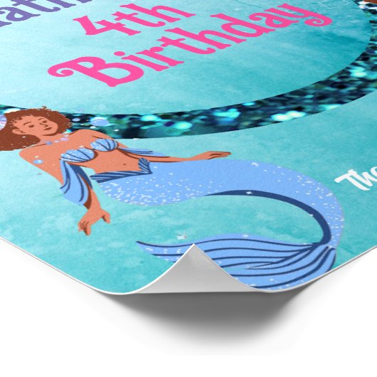 Lasst uns Muschel-ebrate! Meerjungfrau-Thema Ich b Poster (Ecke)