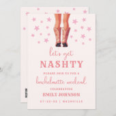 Lasst uns Nashty Bachelorette Weekend Wochenende R Einladung (Vorne/Hinten)
