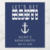 Lasst uns Nauti Blue Junggeselinnen-Abschied holen Weinetikett (Einzelnes Label)