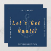 Lasst uns Nauti Junggeselinnen-Abschied einladen Einladung (Vorne/Hinten)
