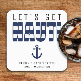 Lasst uns Nauti-Junggeselinnen-Abschied holen Rechteckiger Pappuntersetzer