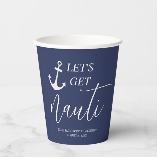 Lasst uns Nauti-Papierkämmen besorgen Pappbecher (Vorderseite)